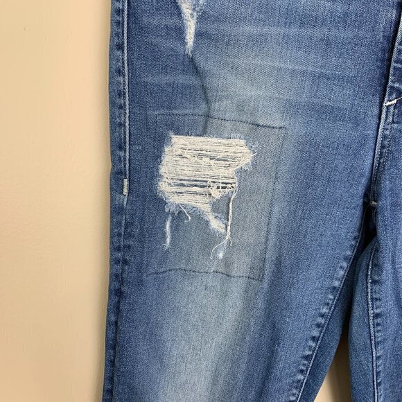 True Religion Halle Mid-Rise Super Skinny Medium Wash Distressed Jeans Size 31 - Picture 2 of 10